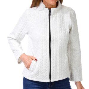Onque Casual Women's Petite Quilted Full Zip Jacket